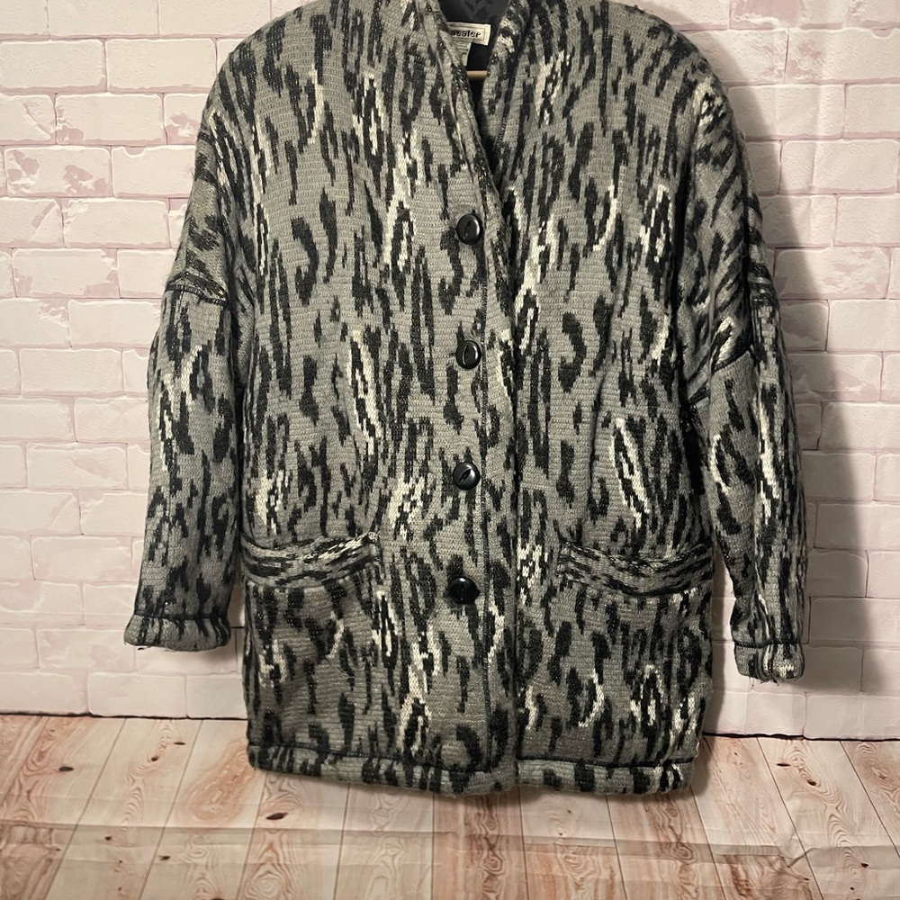 Vintage Le Sweater Leopard Print Women's‎ Coat